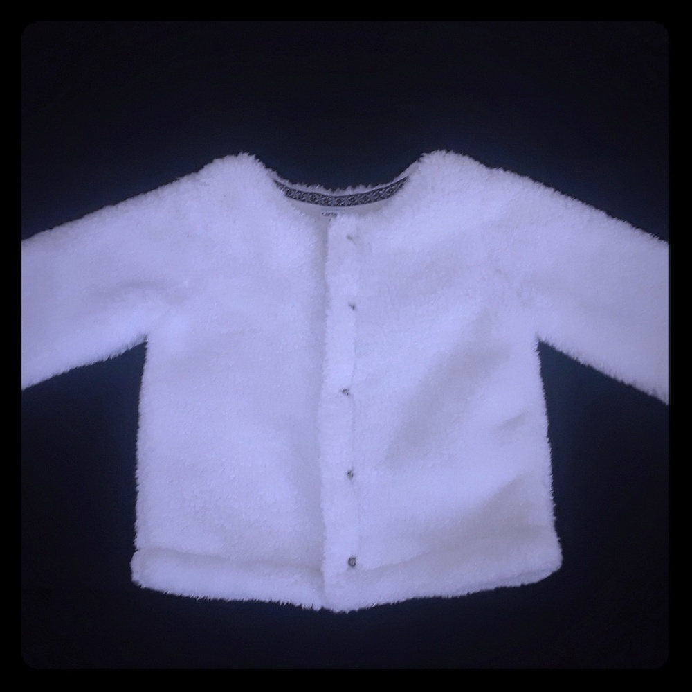 Carter's White Sherpa Cardigan 24months